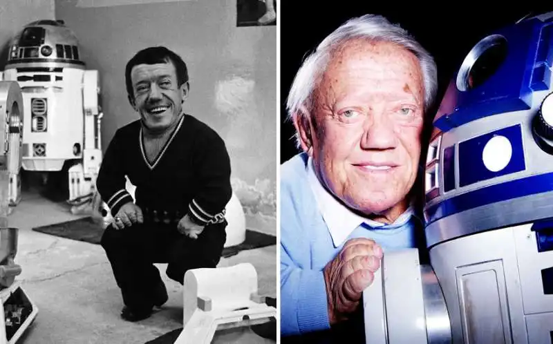 kenny baker nel 1977 e nel 2015