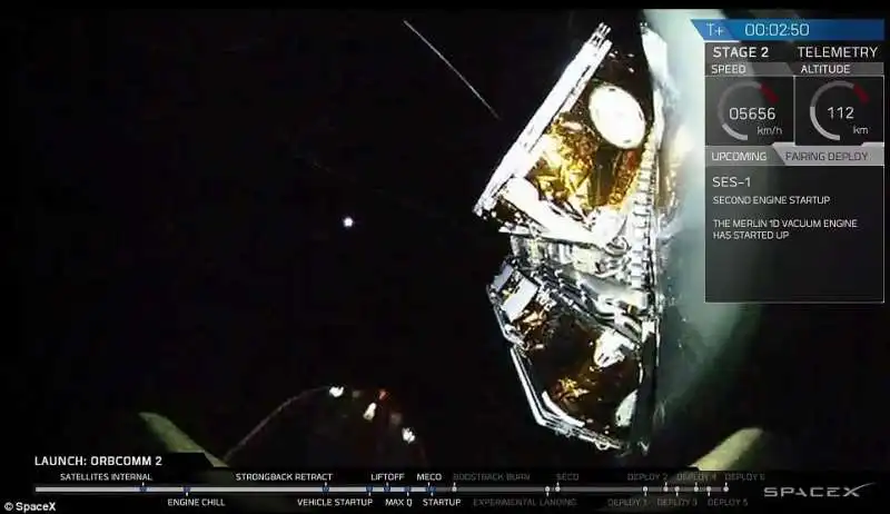 lo spazio filmato dal falcon 9