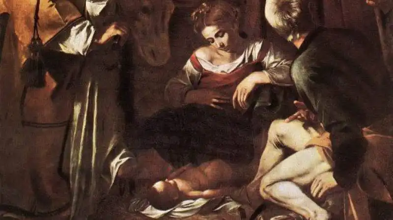 nativita con  i santi lorenzo e francesco caravaggio