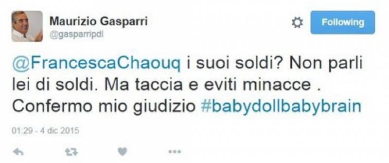 scazzo twitter tra francesca chaouqui e gasparri