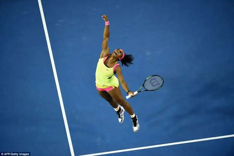 serena williams festeggia la vittoria all australian open