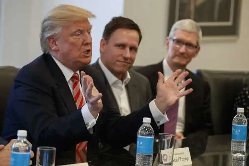 DONALD TRUMP PETER THIEL TIM COOK