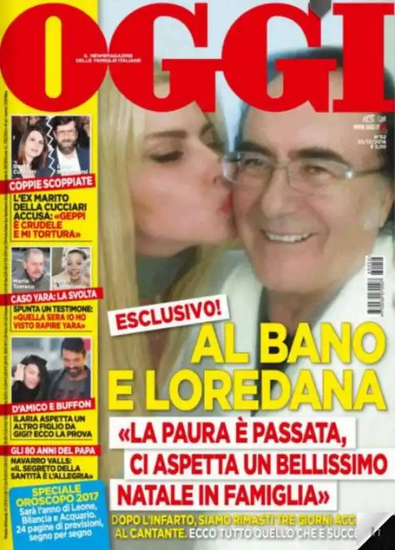 OGGI COPERTINA AL BANO E CUCCIARI/BONACCORSI