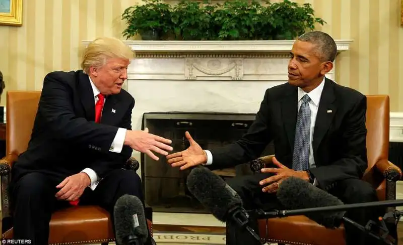 trump e obama alla casa bianca