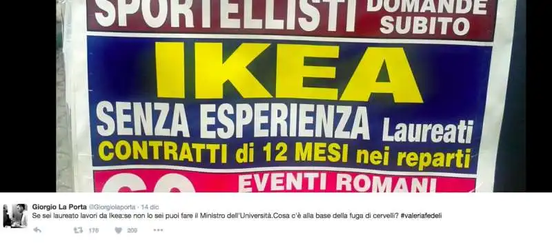 valeria fedeli serve la laurea per fare i commessi ikea