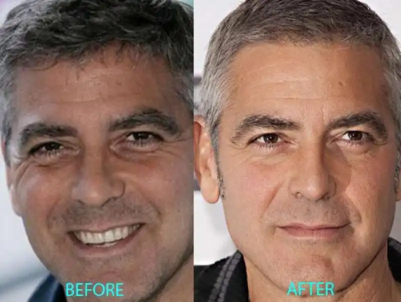 GEORGE CLOONEY - PRIMA E DOPO I RITOCCHI