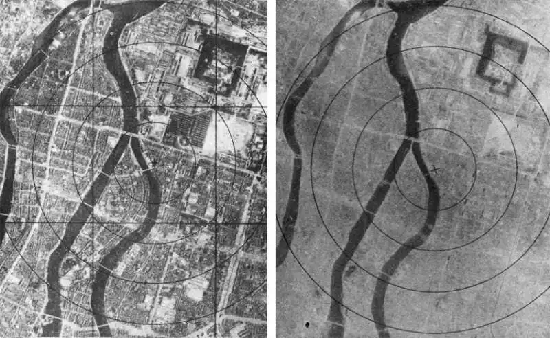 hiroshima prima e dopo il bombardamento   6 agosto 1945