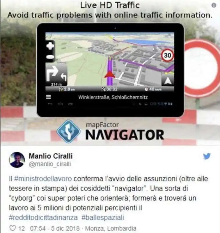 il 'navigator' di maio visto da twitter 11