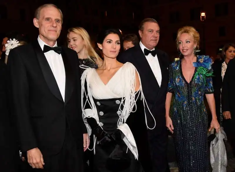 l ambasciatore christian masset la sindaca virginia raggi il principe carlo di borbone con la moglie camilla