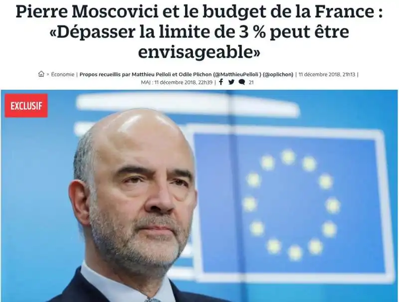 moscovici la francia puo sforare il 3 percento