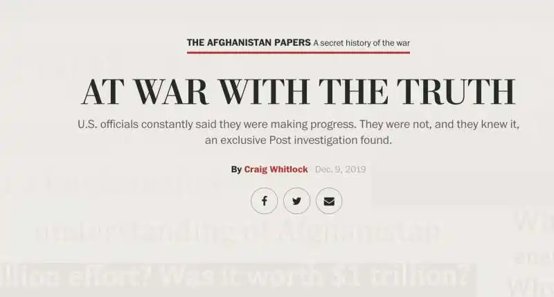 afghanistan papers del washington post 1