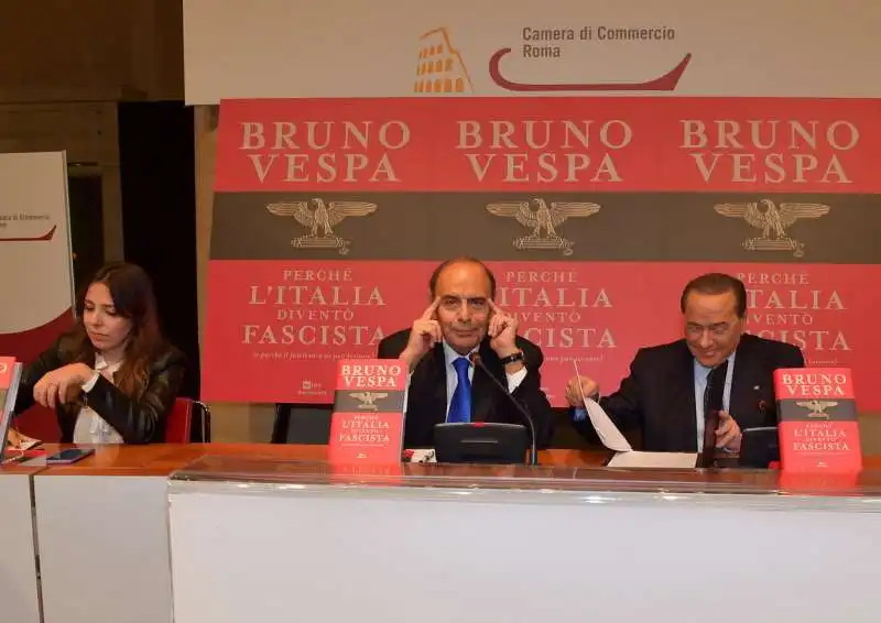 agnese pini  bruno vespa  silvio berlusconi  foto di bacco