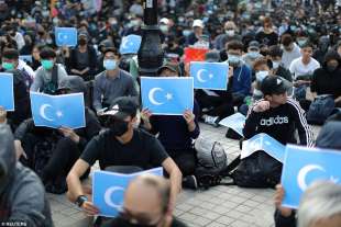 hong kong, proteste in difesa degli uiguri 4