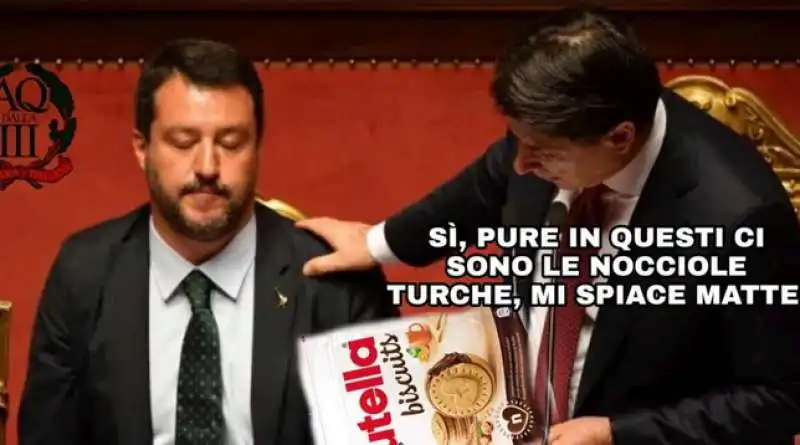 matteo salvini, giuseppe conte e i nutella biscuit