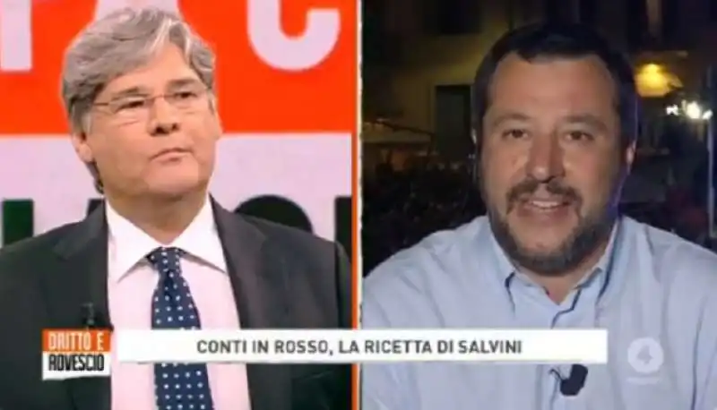 matteo salvini ospite di del debbio a dritto e rovescio