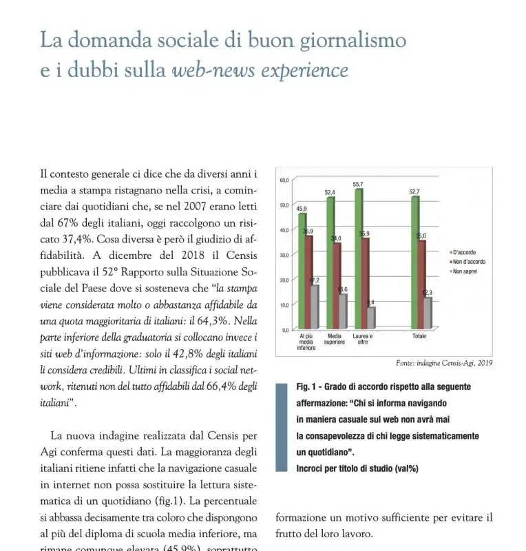 rapporto agi   censis sul giornalismo 1