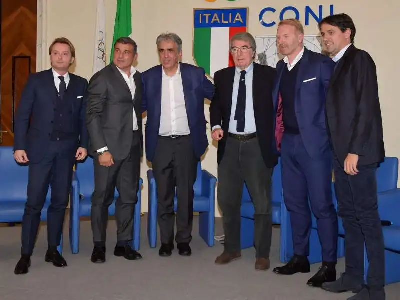 stefano de martino  angelo peruzzi  guido de angelis dino zoff  igli tare  simone inzaghi  foto di bacco