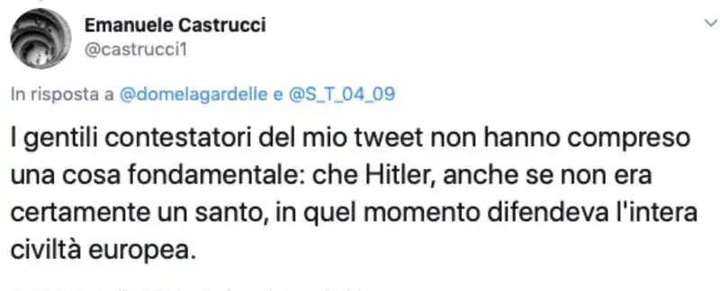 tweet pro hitler del professor emanuele castrucci 1