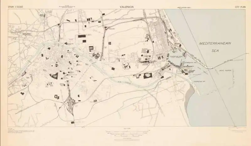 una mappa di valencia del 1942