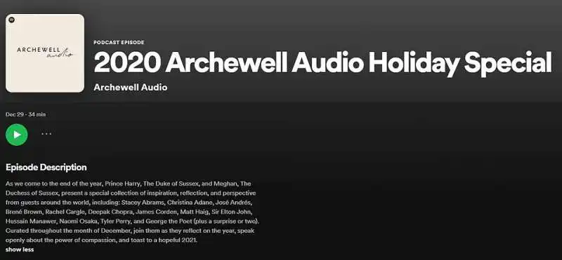 archewell audio   il podcast di harry e meghan 