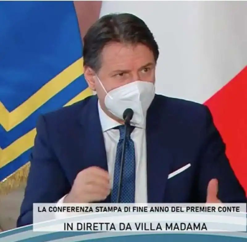 GIUSEPPE CONTE CONFERENZA STAMPA FINE ANNO 2020