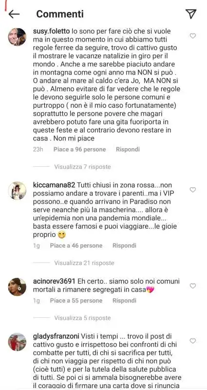 I COMMENTI ALLA VACANZA DI JO SQUILLO 