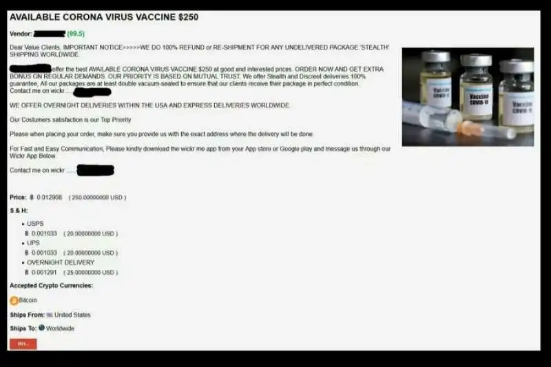 vaccini anti coronavirus in vendita sul dark web 21