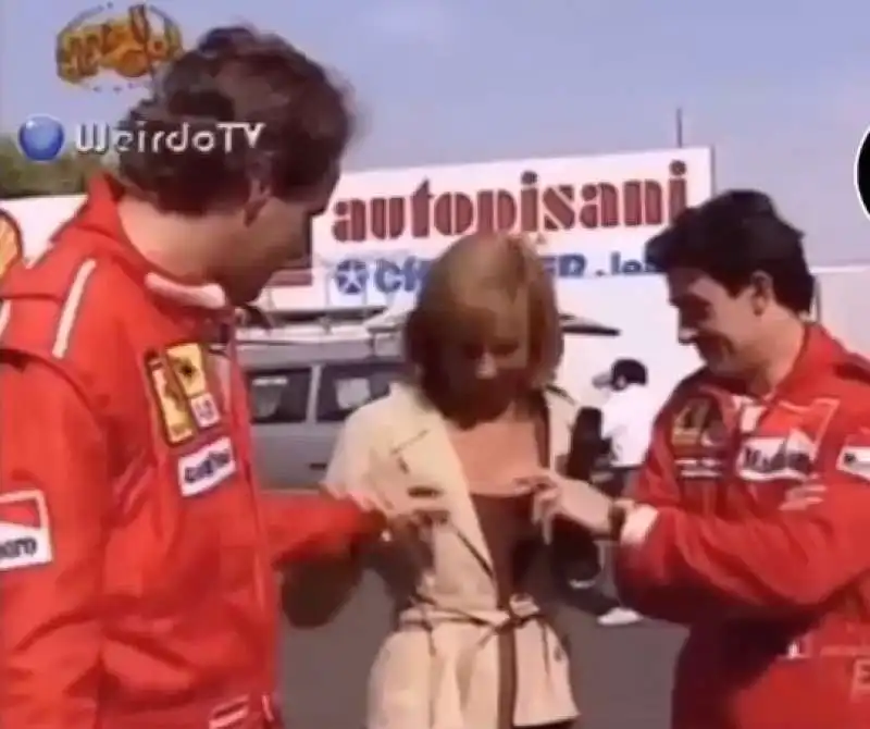 CLAUDIA PERONI TOCCATA DA GERHARD BERGER E JEAN ALESI