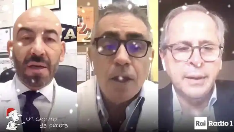 crisanti, bassetti e pregliasco cantano si si si, vacciniamoci  4