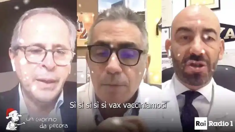 crisanti, bassetti e pregliasco cantano si si si, vacciniamoci  7