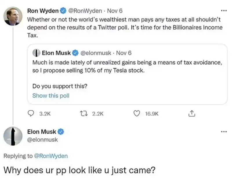 elon musk contro ron wyden 