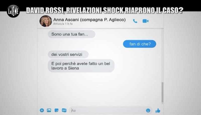 inchiesta delle iene su david rossi la chat di anna ascani