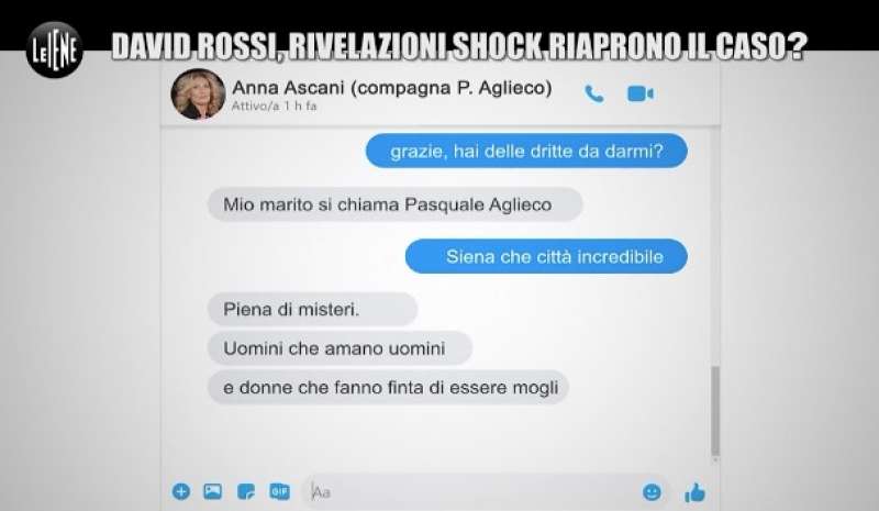 inchiesta delle iene su david rossi la chat di anna ascani