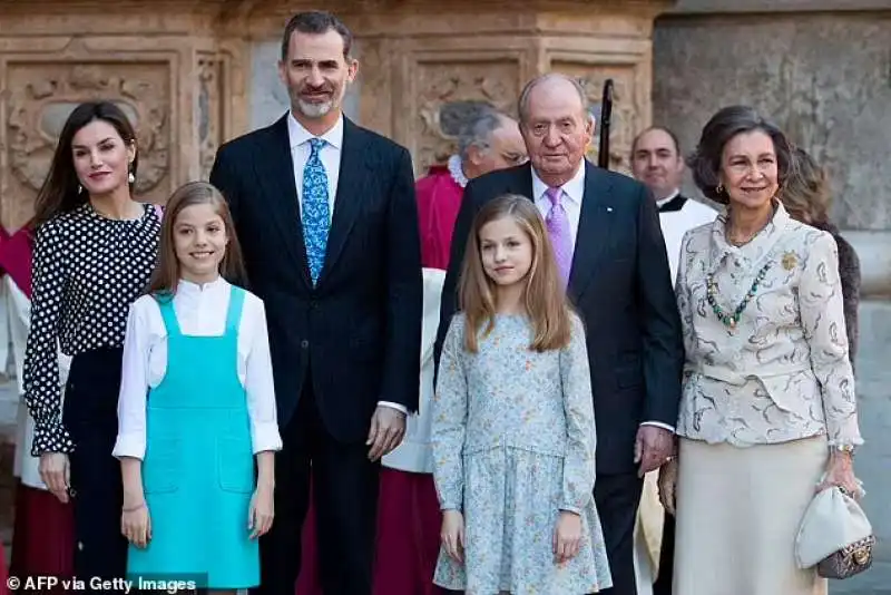 Juan Carlos con la famiglia reale