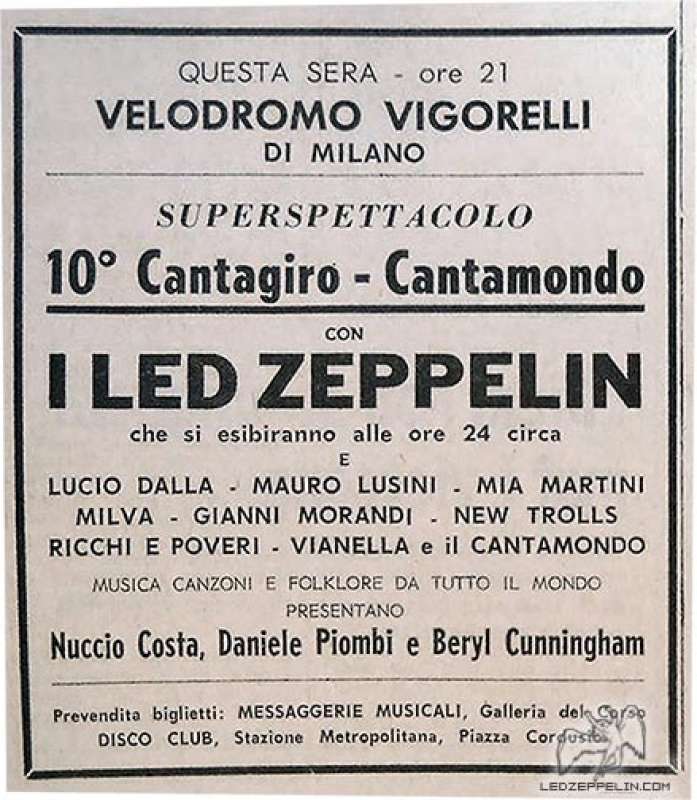 led zeppelin cantagiro 1971