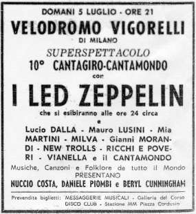 led zeppelin cantagiro locandina