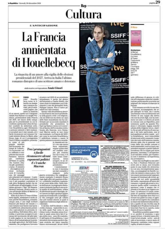 michel houellebecq annientare recensione di repubblica