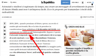 Repubblica - 12.000 anni diventano 1.000 secoli