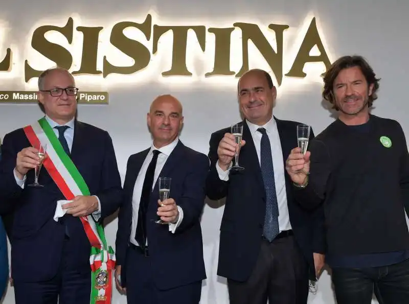 roberto gualtieri  massimo romeo piparo  nicola zingaretti  paolo conticini  foto di bacco