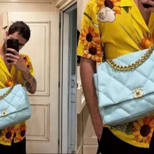 tommaso zorzi con maxi borsa chanel