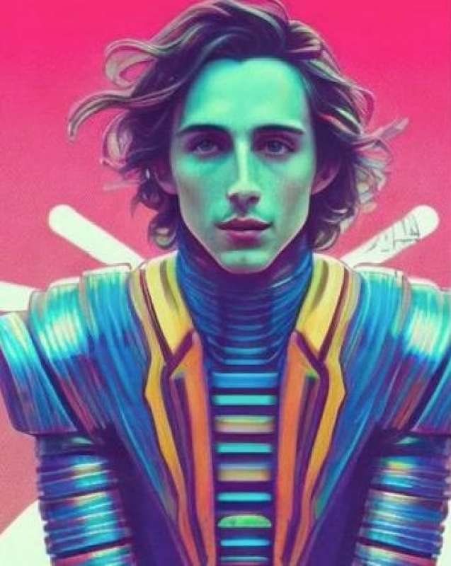 ritratto di timothe??e chalamet creato con lensa ai su instagram