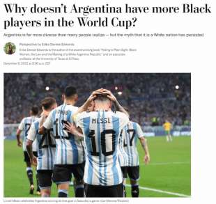 articolo del washington post che accusa la nazionale argentina di razzismo