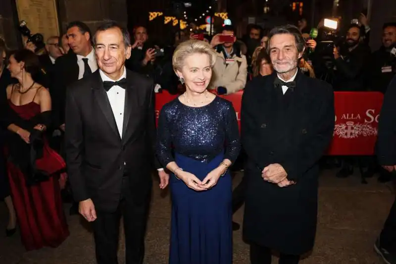 beppe sala   ursula von der leyen   attilio fontana   prima della scala 2022