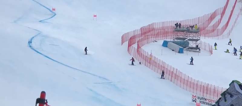 cane sulla pista di sci a bormio 5