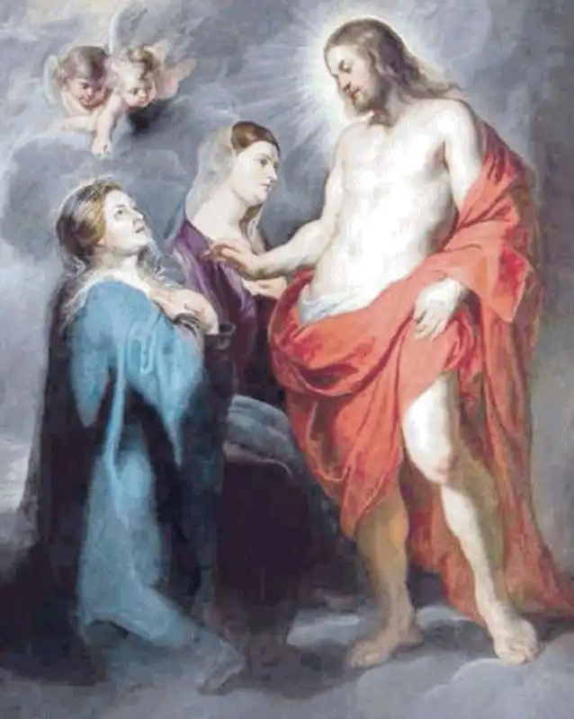 CRISTO RISORTO APPARE ALLA MADRE DI RUBENS CON DUE MADONNE 