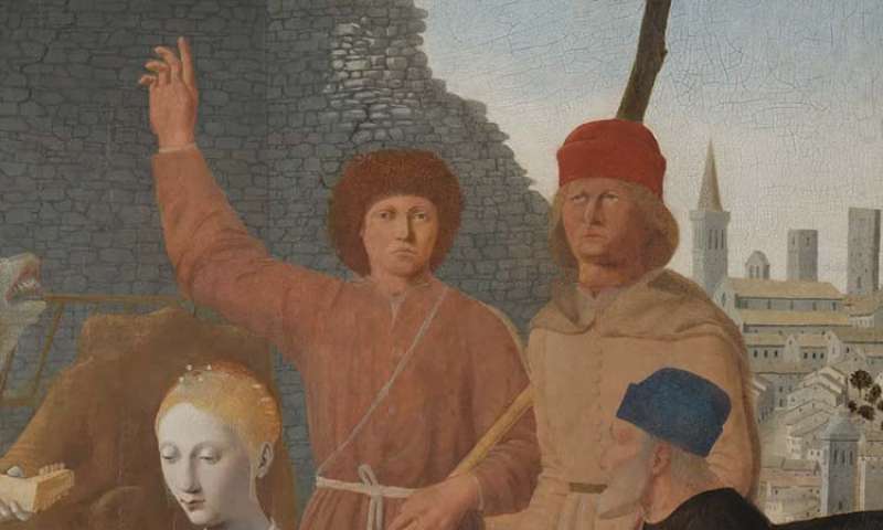 dettaglio dei pastori della nativita di piero della francesca dopo il restauro