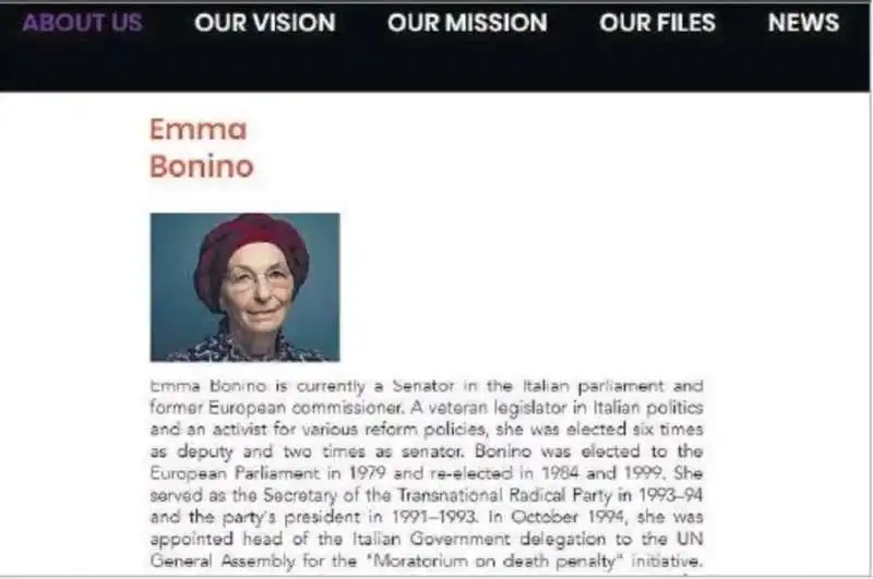 EMMA BONINO NEL BOARD DELLA ONG DI PANZERI FIGHT IMPUNITY