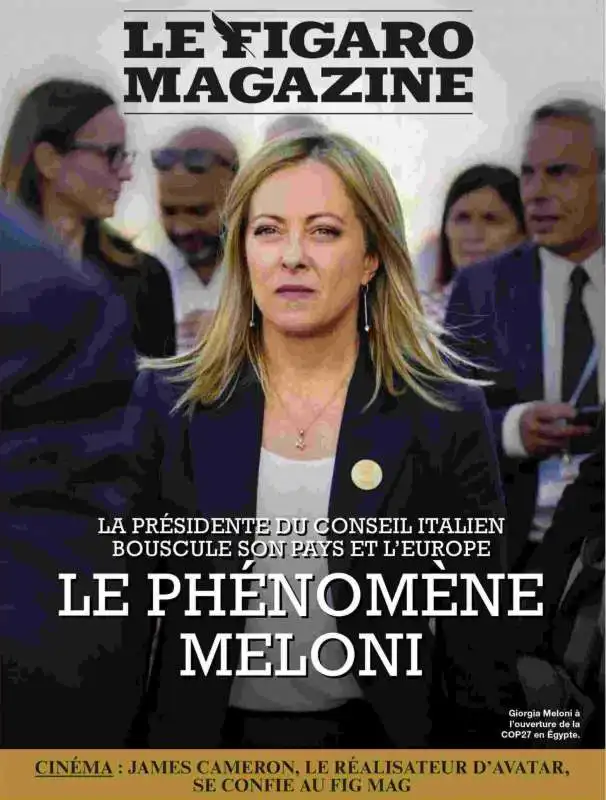 giorgia meloni in copertina su le figaro magazine  