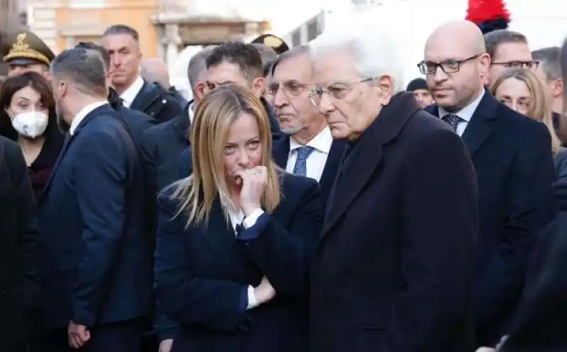 giorgia meloni sergio mattarella funerale di franco frattini