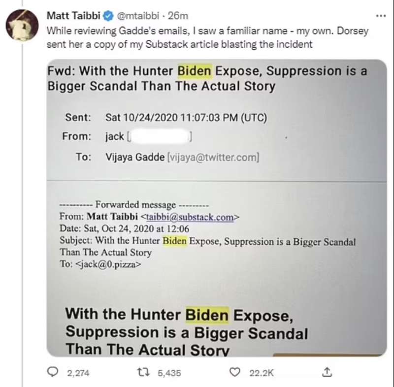 i twitter files di matt taibbi sul caso hunter biden 2